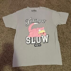Pokemon Slowpoke grey cotton t-shirt Size L